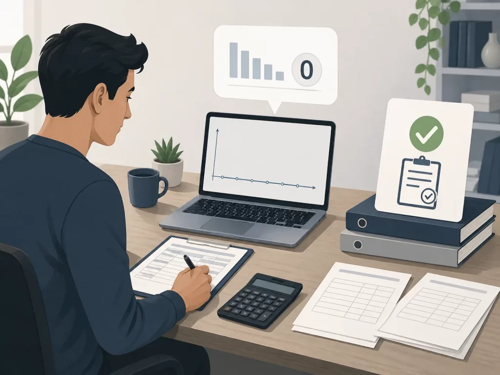 Freelancer vult zijn btw-aangifte in ondanks nul omzet.